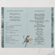 Blue grey country wedding program #2 custom flyer