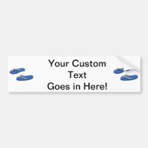 blue grey flip flops offset bumper sticker