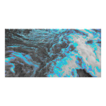 Blue Grey Water Customised Photo Card