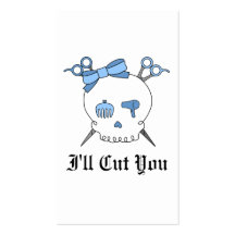 Blue Hair Accessory Skull (Scissor Crossbones) Business Card