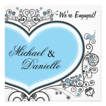 Blue Heart Custom Invitation