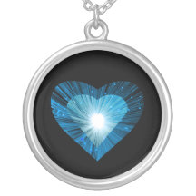 Blue Heart 'heart' necklace round black
