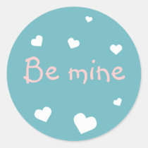 Blue heart love Valentine's day custom party favou stickers