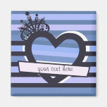 blue heart with stripes magnet