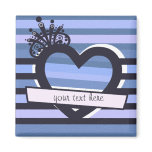 blue heart with stripes magnet magnets