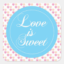 Blue Hearts 'Eat Me' Candy Buffet Sticker