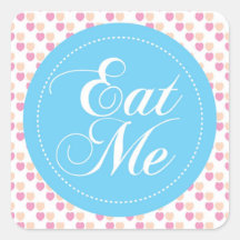 Blue Hearts 'Eat Me' Candy Buffet Sticker