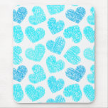 Blue hearts mousepad