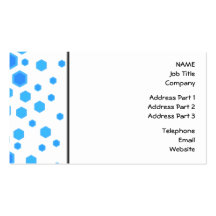 Blue Hexagons Pattern. Business Card Template