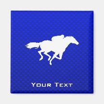 Blue Horse Racing Magnet