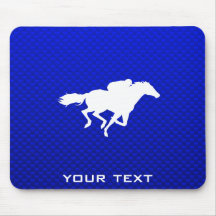 Blue Horse Racing Mousemat