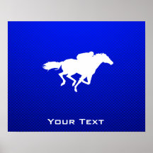 Blue Horse Racing Posters
