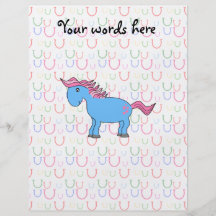 Blue horse with pink hearts full colour flyer