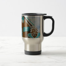 Blue house mug
