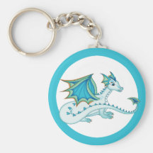 Blue Ice Dragon Key Chain