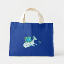 Blue Ice Dragon Tote Bag