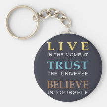 Blue Inspirational Modern Typography Keychain