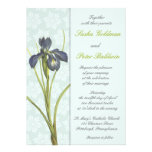 Blue Iris Floral Wedding Invitation