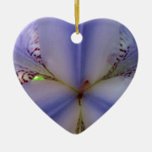 Blue iris heart christmas ornament