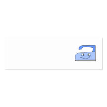 Blue Iron Cartoon. On White. Business Card