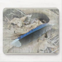 Blue Jay Feather Coordinating Items Mousepad