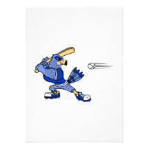 Blue Jay Playing Baseball Personalised Announcement