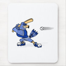 Blue Jay Playing Baseball Mouse Mats