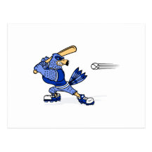 Blue Jay Playing Baseball Postcard