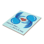 Blue jellyfish love share and hold tile