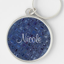 Blue Jewel Key Chain