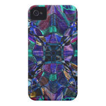 Blue Kaleidoscope Fractal Case-Mate iPhone 4 Case
