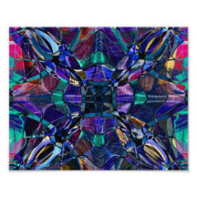 Blue Kaleidoscope Fractal Photograph