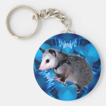 Blue Kaleidoscope Possum Key Chain