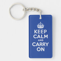 Blue Keep Calm and Carry On Key Chain Acrylic Key Chain
