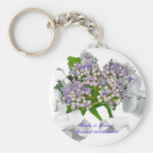 Blue Lace Hydrangea Wedding Keychain