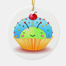 Blue Ladybug Cupcake Ornament