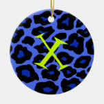 Blue Leopard Ornament