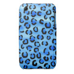 Blue Leopard Print Pattern. iPhone 3 Cover