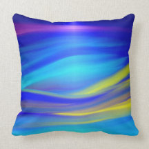 Blue Lighting Abstract Art Pillow