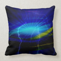 Blue Lightning Abstract Art Pillows