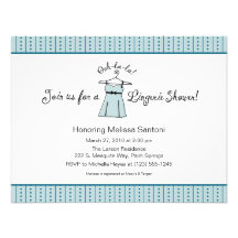 Blue Lingerie Bridal Shower Invitation