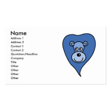 Blue Lion Cartoon Business Card Template