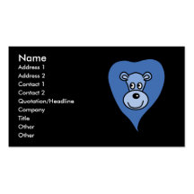 Blue Lion Cartoon Business Card Template