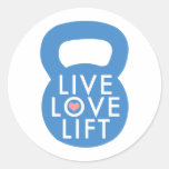 Blue "Live Love Lift!" Sticker