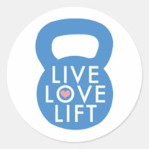 Blue "Live Love Lift!" Sticker