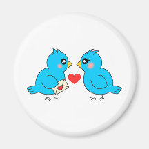 Blue Love Birds Magnets