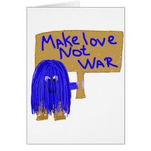 Blue make love not war cards