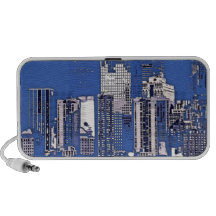 Blue Manhattan--doodle speaker