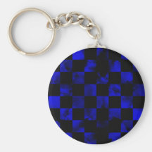 Blue marble Chequerboard Key Chains