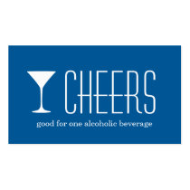 Blue martini corporate logo event drink ticket business cards